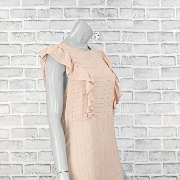 Christy Dawn Women's the Jessa Dress Maxi Ruffle trim in Oat stripe size Medium - Picture 12 of 12